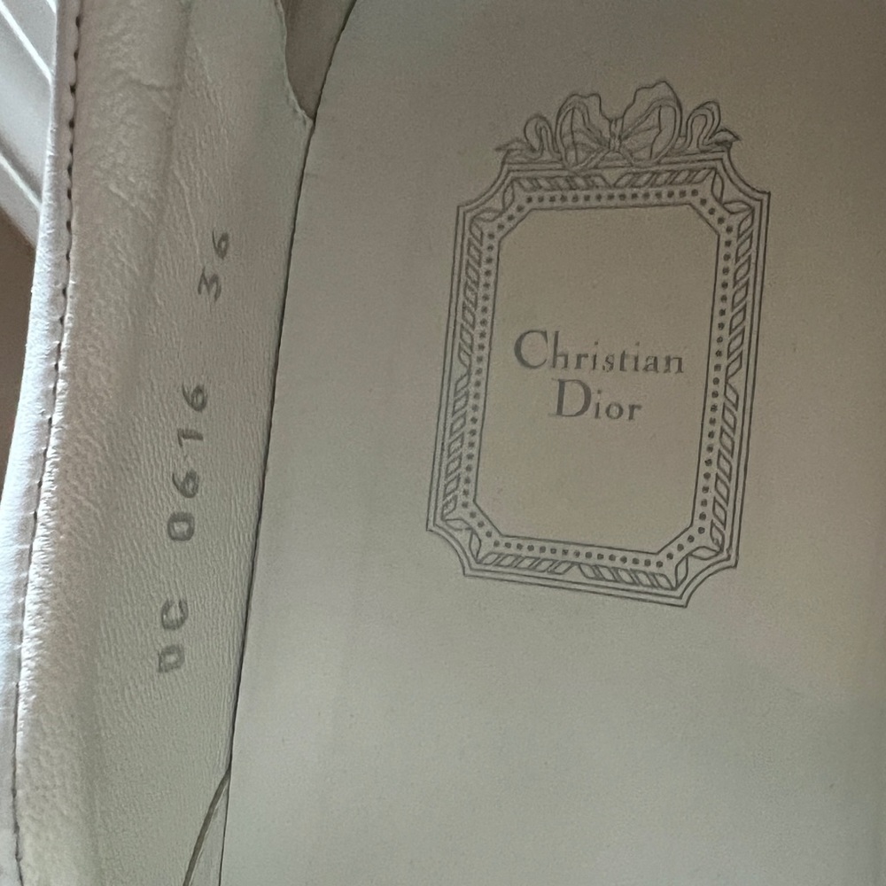 Dior White Floral Slip On Sneakers - Picture 5 of 7